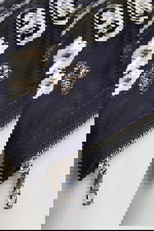 Embroidered Flower Clutch