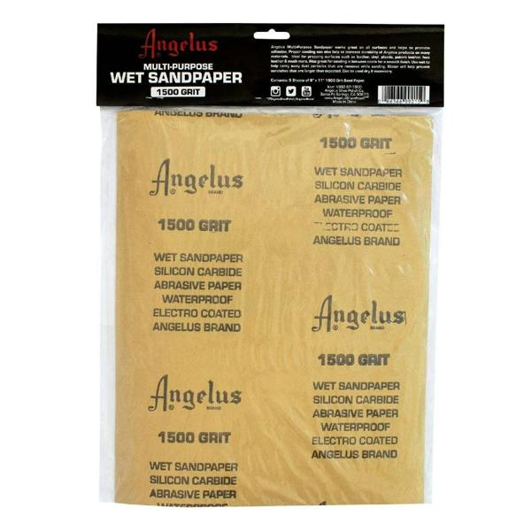 Angelus Wet Sandpaper - Ultra-Fine 1500 Grit for Final Surface Prep 5 Pack