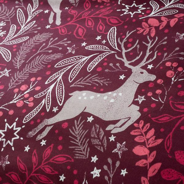 Winter Stags Red Duvet Cover Set