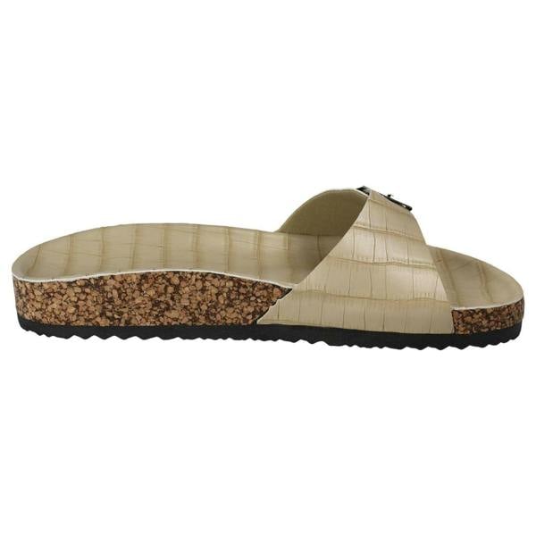 Spot On Ladies Spot On Open Toe Slip On Mule