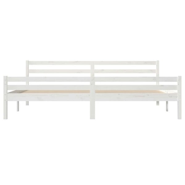 Berkfield Bed Frame White Solid Wood 200x200 cm