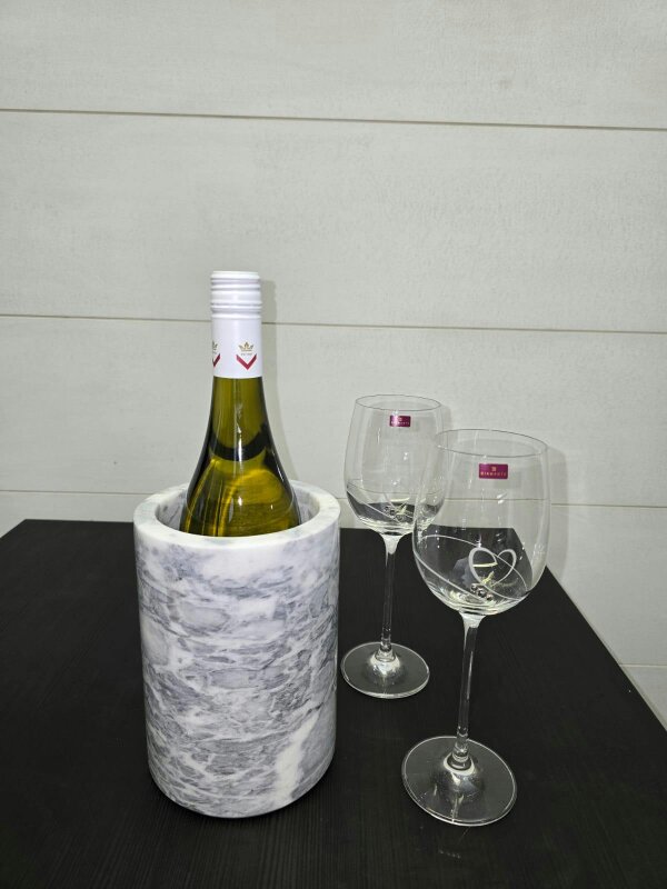 Marble Wine Cooler - White