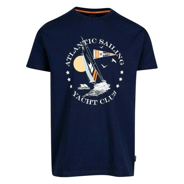 Trespass Mens Cedarf Lettering Crew Neck T-Shirt - Navy - 