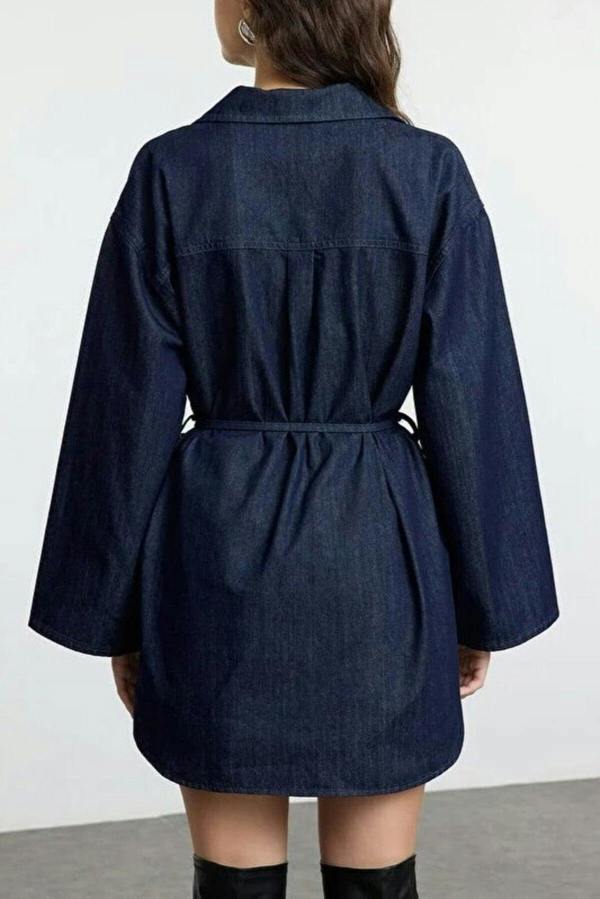 WOVCOR Denim Shirt with Tie Detail