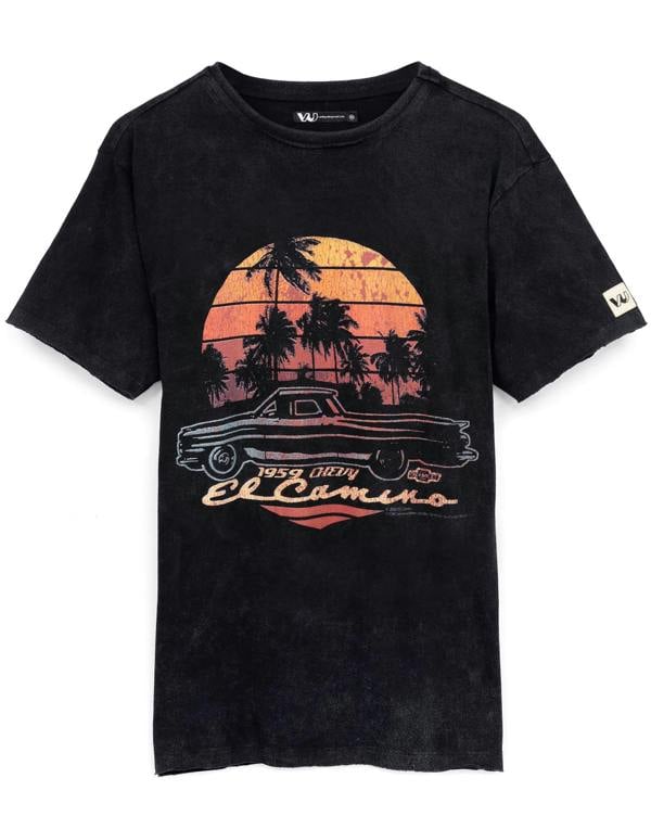 General Motors Unisex Black El Camino Car Graphic Short Sleeved T-Shirt