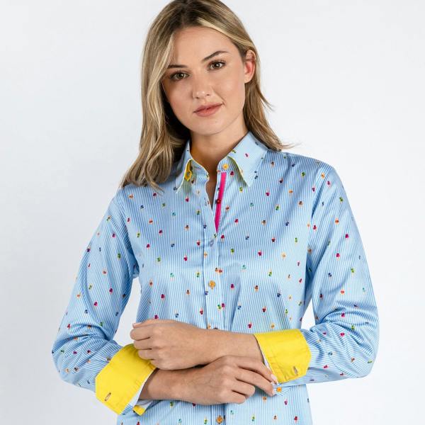 ICE CREAM GELATO CONES  WOMENS  PRINT SHIRT – Premium Men's Patterned Shirt by Claudio Lugli | Bold Design, Tailored Fit, Best Printed Shirts