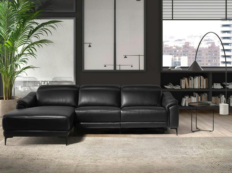 Angel Cerdá Relax corner sofa in black leather 6205/6206
