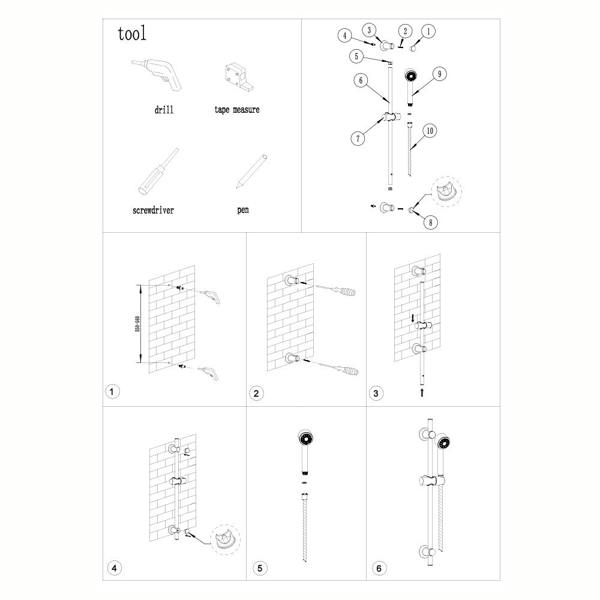 Flode Nybro Shower | RD Thermo Bar Valve & RD Slide Rail Kit | Chrome