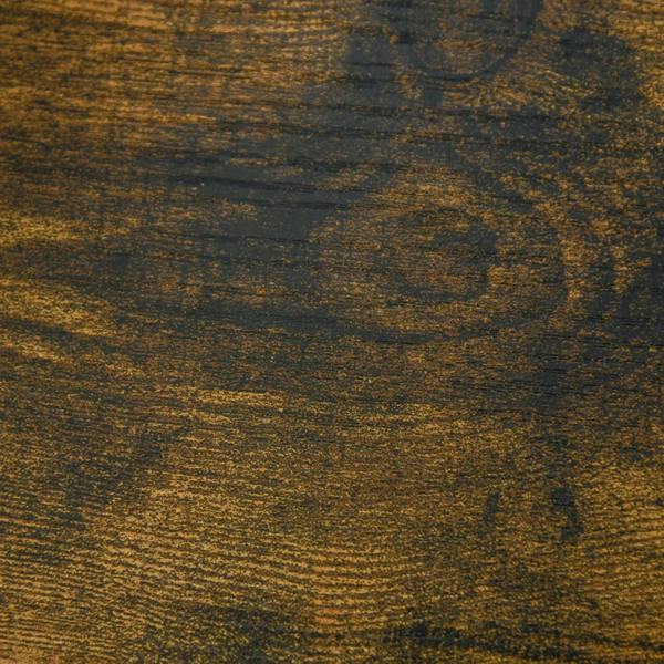 Close-up of rustic brown wood grain finish