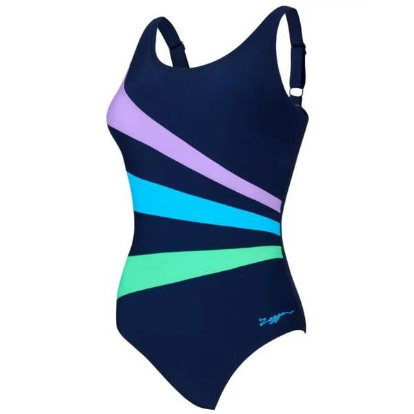 Zoggs Circus Sandon Adjustable Scoopback Swimsuit - Navy/Multi