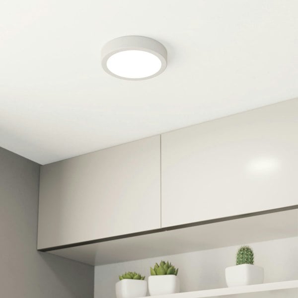 EGLO Fueva 6 Compact Surface-Mounted White Round LED Light WBS