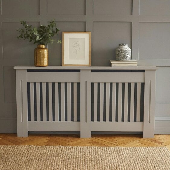 Neo Grey Decorative Wooden Radiator Cover Large