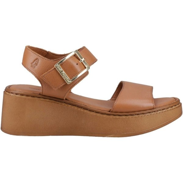 Hush Puppies Beatrix Wedge Leather Women's Sandals - Tan