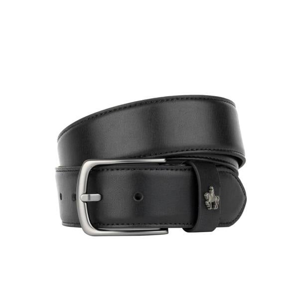 Embassy London James - Black - Men's Leather Belt with gunmetal hardware