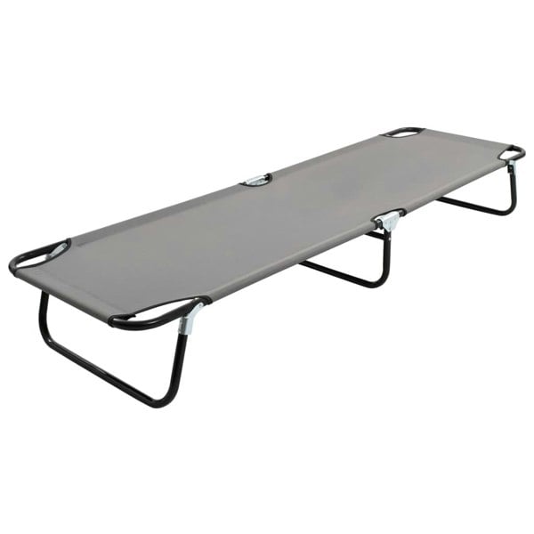Berkfield Folding Sun Lounger Grey Steel
