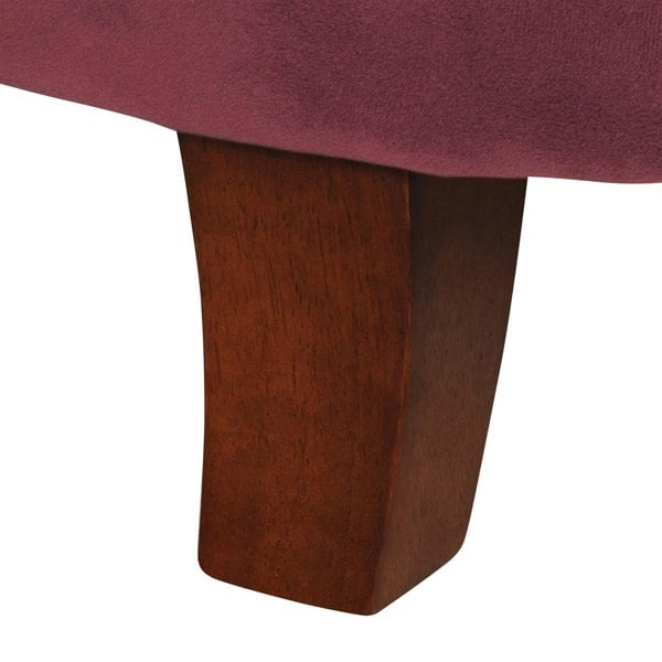Luxury Living Cambridge Tufted Round Storage Ottoman Footstool - Berry Merlot