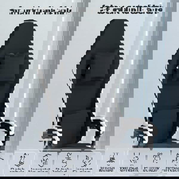 Levede Office Desk Chair Fabric Gaming Recliner Adjustable Height Swivel Black