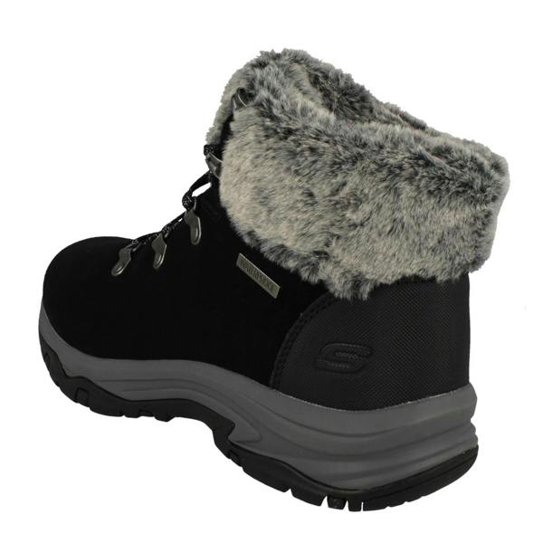 Skechers Ladies Skechers Faux Fur Cuffed Waterproof Ankle Boots Falls Finest 167178