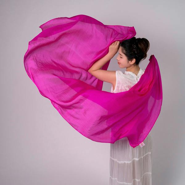 Hot Pink Silk Scarf – Hand-Dyed Mulberry Silk, Party Wrap & Gift for Her