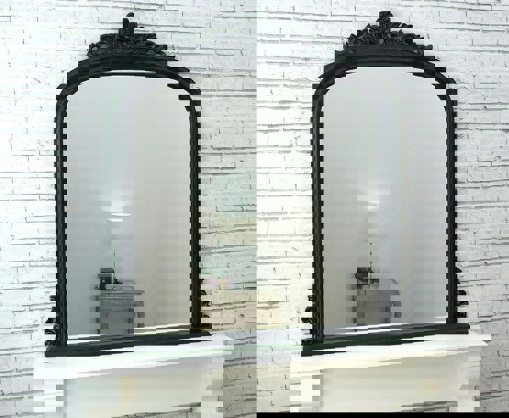 Exclusive Mirrors Dayton Overmantle Mirror Antique Black 109cm x 104cm