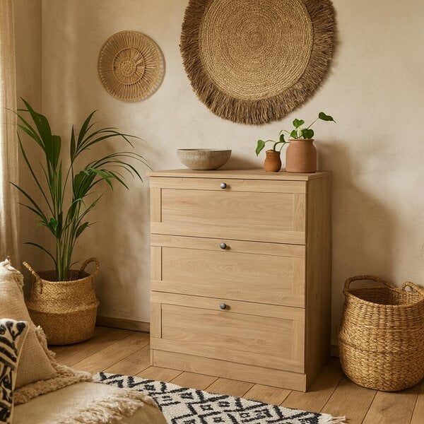 Wyld Haus Cherryfern Chest with 3 Frame Drawers in Jackson Hickory