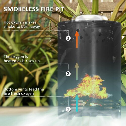 Wyld Haus Balatti Small Stainless Steel Black Tabletop Smokeless Fire Pit