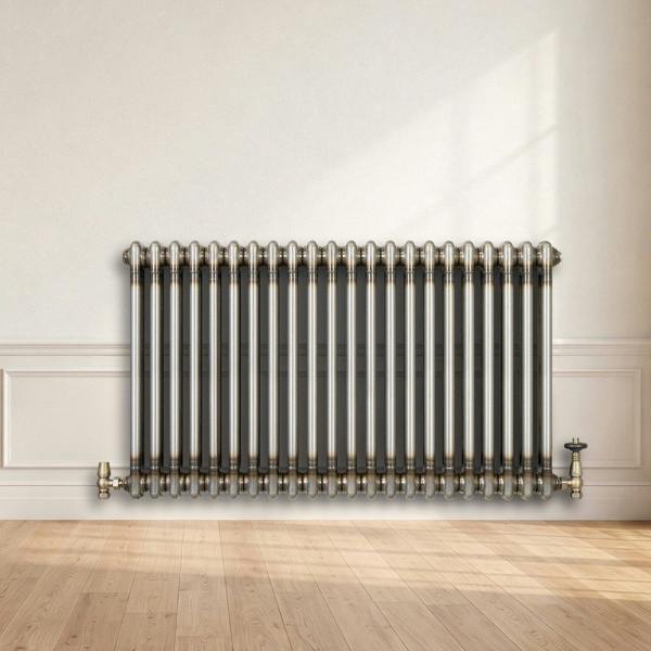 Monstershop Traditional 2 Column Radiator - 600 x 1010mm - Raw Metal
