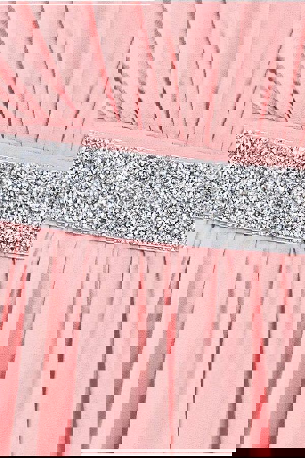 Chiffon Maxi With Embellished Belt - Peach DR3472