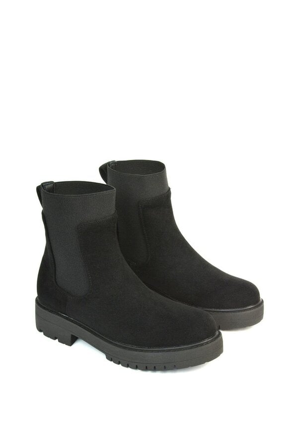 XY LONDON Black Ankle Boots Pull On Elasticated Gusset Chelsea