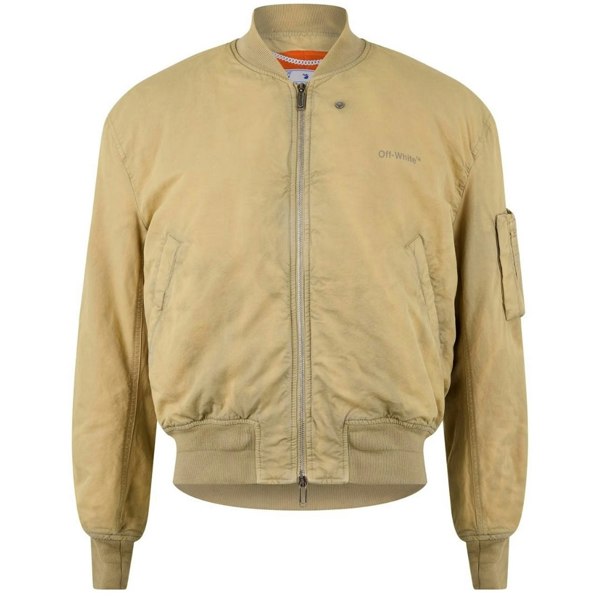 Off-White Diag Tab Vintage Beige Bomber Jacket S