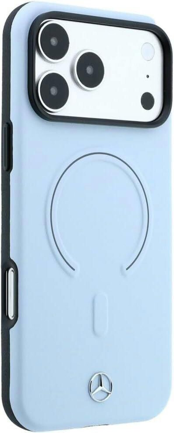 Mercedes Leather 3D MagSafe Case for iPhone 17/18 Pro Max 6.9" Blue - MEHMP18X25PEMMOB