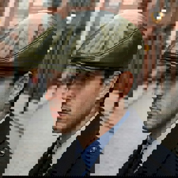 Infinity Leather Men's Real Leather Ivy Newsboy Peaked Flat Cap