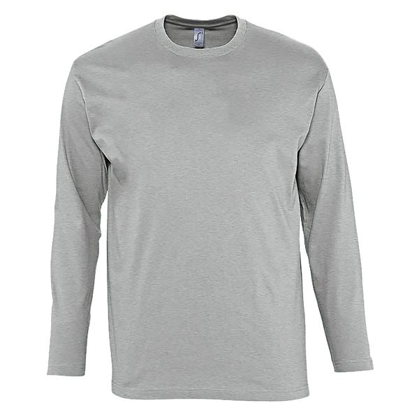 SOLS Mens Monarch Long Sleeve T-Shirt - Grey Marl