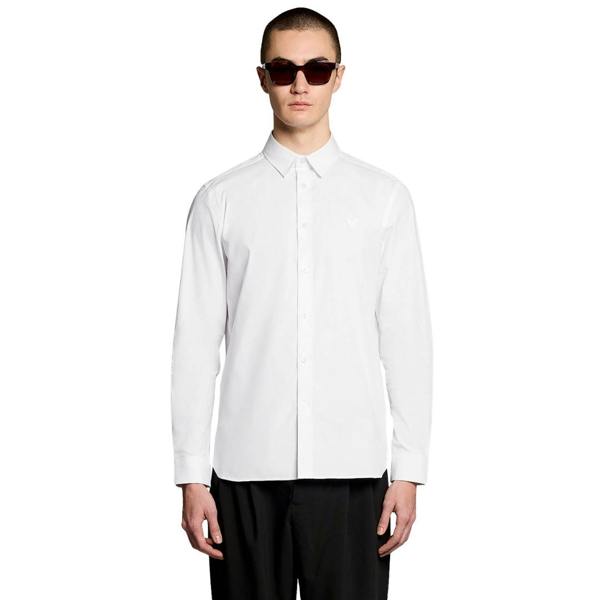 Lyle & Scott White Tonal Easy Care Poplin Shirt S