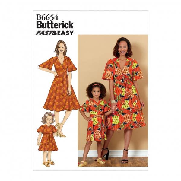 Butterick Sewing Pattern 6654, Dresses for Women, Kids, A (All Sizes in One) - Easy
