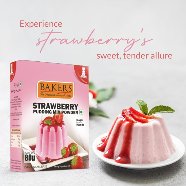 Bakers Strawberry Pudding Mix Powder Instant Dessert 80g