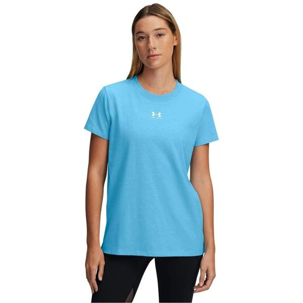 Under Armour Womens/Ladies Rival Core Oversized Short-Sleeved T-Shirt - Elysium Blue/White - 