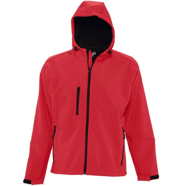 SOLS Mens Replay Hooded Soft Shell Jacket (Breathable, Windproof And Water Resistant) - Pepper Red