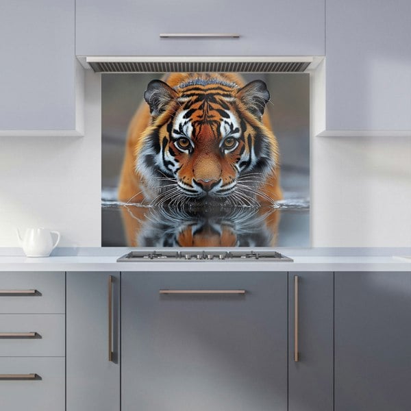 Warren Reed Tiger Lurking Glass Kitchen Splashback - 00041