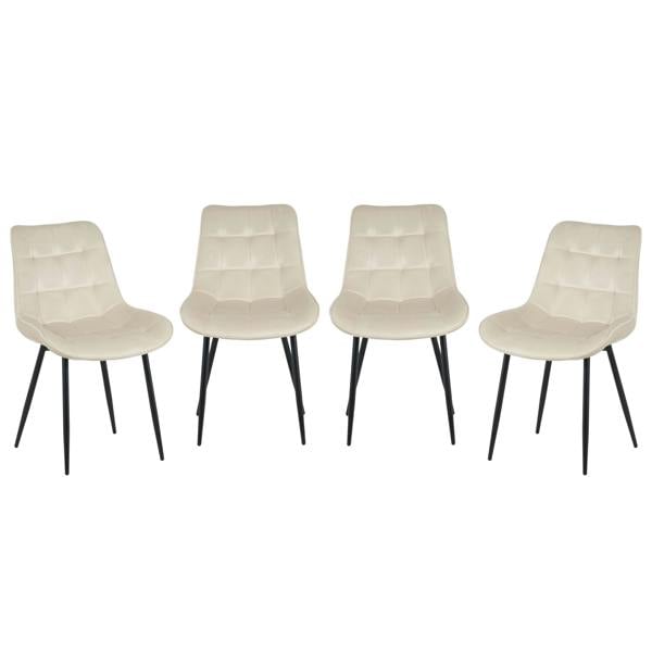 Outdoor Living Seattle Dining Table with 4 Erica Velvet Chairs