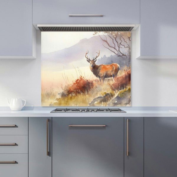 Warren Reed - Designer Stag Deer Water Colour Kitchen Splashback