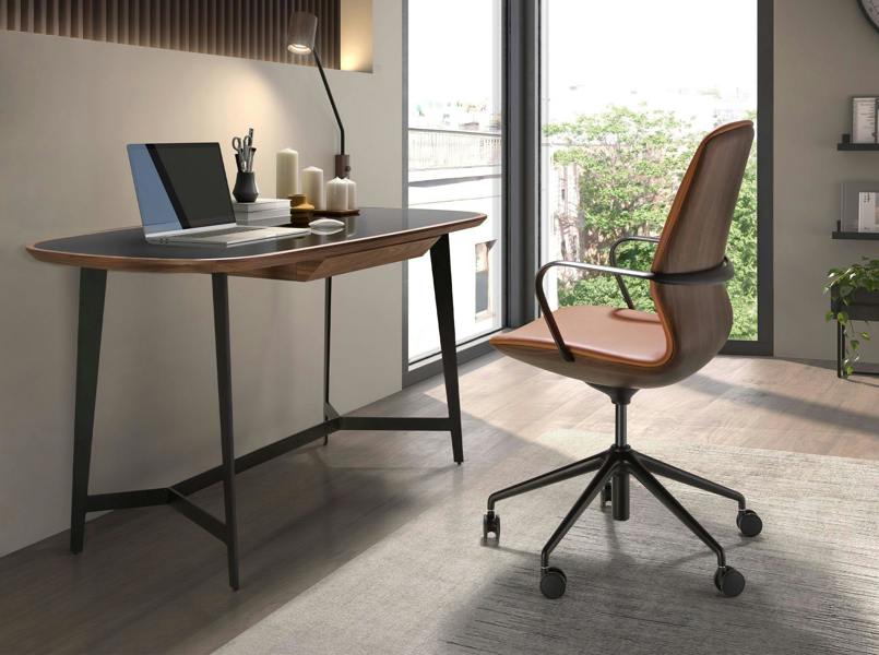 Angel Cerdá Brown leatherette  swivel office chair 4219