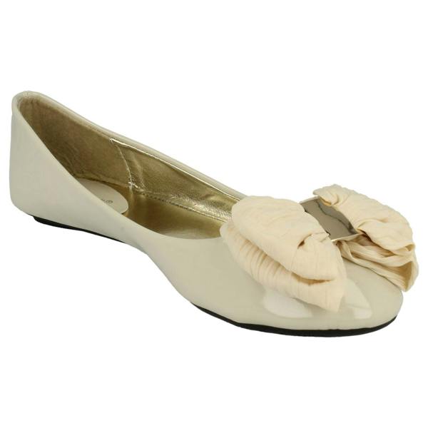 Anne Michelle Ladies Anne Michelle Bow Detail Ballet Shoes