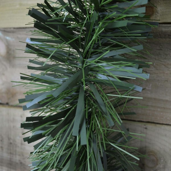 Samuel Alexander 10m x 15cm Luxury Chunky Cut Tinsel Garland Christmas Tree Decoration - Green