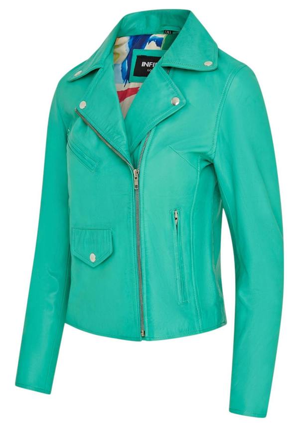 Infinity Leather Women's Classic Brando Biker Leather Jacket - Broome
