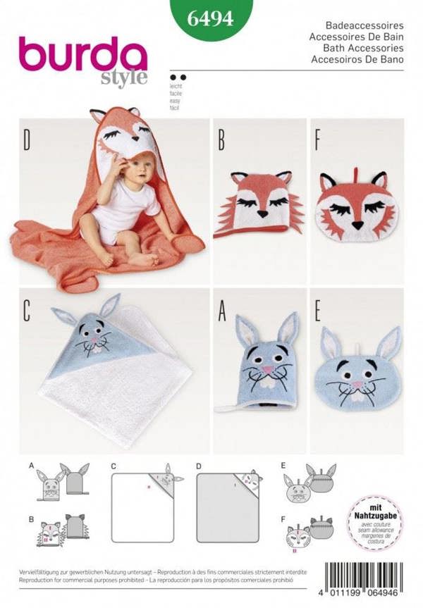 Burda Sewing Pattern 6494 Accessories For Kids, One Size - Easy