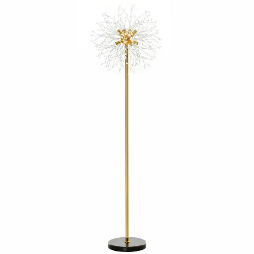 Wyld Haus Dodine Metal And Crystal Dandelion Style Floor Lamp With Foot Switch 160 cm