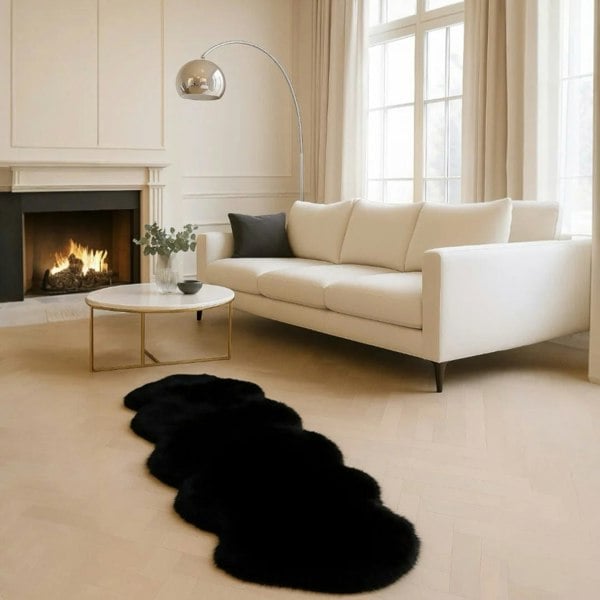 Infinity Leather Genuine Sheepskin Real Natural Wool Double Area Rug
