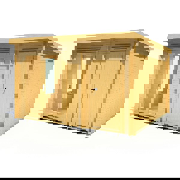 Shire Elm 10Gx12 Multiroom Pent Log Cabin 19mm interlock  Cladding - Best Shed