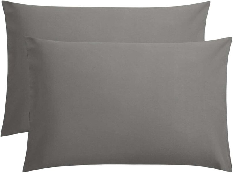 Night Zone Microfibre Pillowcases Pair – Soft Touch Hypoallergenic Easy Care Bed Linen - Grey